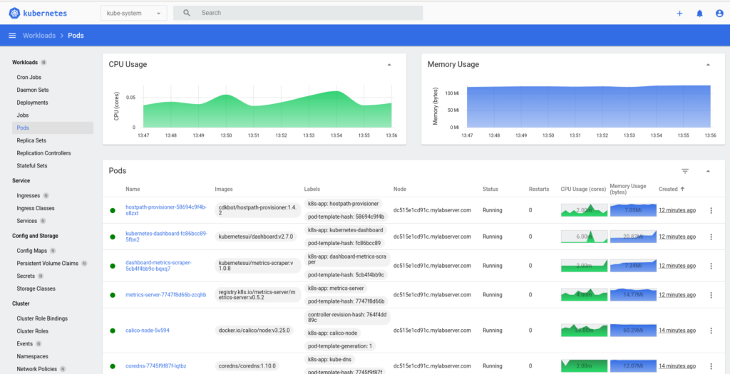 microk8s dashboard