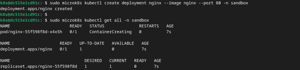 microk8s deployment